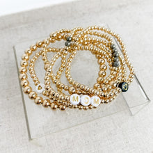 Load image into Gallery viewer, Gold Filled Beaded Bracelet with White Heart
