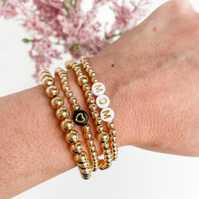 Load image into Gallery viewer, Gold Filled Beaded Bracelet with White Heart
