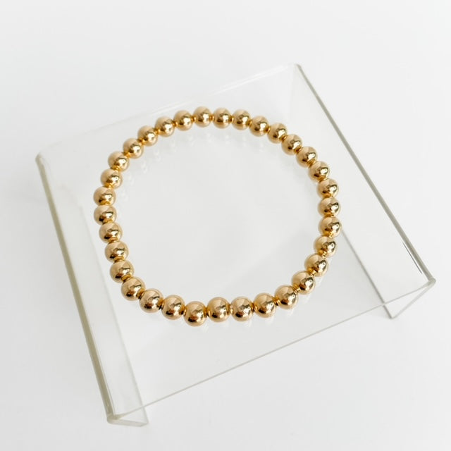 6mm Gold Filled Beaded Bracelet