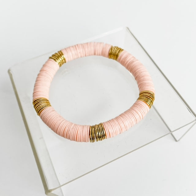 Pink and Gold Vinyl Bracelet