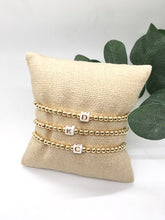 Load image into Gallery viewer, Gold Beaded Initial Bracelet
